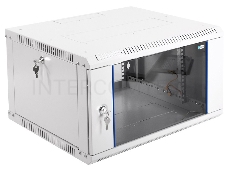 Шкаф телеком. настенный разборный 6U (600х520) дверь стекло,цвет черный (ШРН-Э-6.500-9005)
