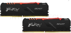 Оперативная память Kingston DRAM 32GB 3200MHz DDR4 CL16 DIMM (Kit of 2) FURY Beast RGB EAN: 740617319149