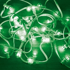 Гирлянда LED Galaxy Bulb String 10м, белый КАУЧУК, 30 ламп*6 LED ЗЕЛЕНЫЕ, влагостойкая IP65