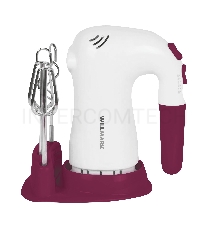 Миксер WILLMARK WHM-6023ST (400Вт, 5 скоростей, 2 вида насадок, подставка) (Бордовый)