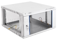 Шкаф телеком. настенный разборный 6U (600х520) дверь стекло,цвет черный (ШРН-Э-6.500-9005)