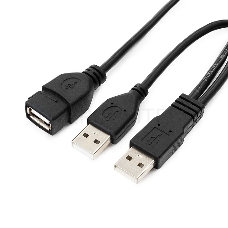 Кабель удлинитель USB 2.0 2xAM/AF 1.8м Gembird PRO, позол.конт., черный, пакет  CCP-USB22-AMAF-6