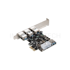 Контроллер ExeGate EXE-367 PCI-E 2.0, 3*USB3.0 ext + 1*USB3.0 int, разъем доп.питания (OEM)