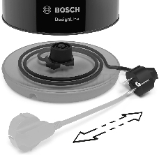 Чайник электрический Bosch TWK3P423 1.7л. 2400Вт черный (корпус: нержавеющая сталь)