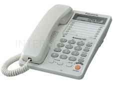 Телефон Panasonic KX-TS2365RUW (белый) {16-зн ЖКД, однокноп.набор 20 ном., автодозвон, спикерфон }