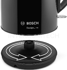 Чайник электрический Bosch TWK3P423 1.7л. 2400Вт черный (корпус: нержавеющая сталь)