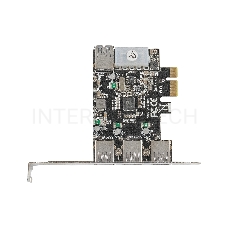 Контроллер ExeGate EXE-367 PCI-E 2.0, 3*USB3.0 ext + 1*USB3.0 int, разъем доп.питания (OEM)