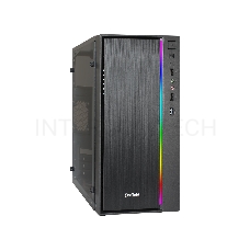 Корпус Minitower ExeGate mEVO-9301 Black-RGB light, ATX, <500NPX>, 2*USB+1*USB3.0, HD Audio