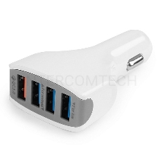 Адаптер питания Cablexpert MP3A-UC-CAR18, 12V->5V 4-USB, поддержка quick charge 3.0