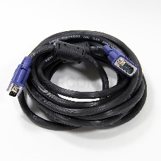 Кабель VGA 5м AOpen 2 фильтра, монитор-SVGA card 15M-15M, ACG341AD-5M