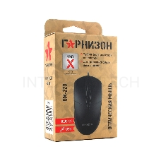 Мышь Гарнизон GM-220, USB, чип- Х, черный,1000 DPI, 2кн.+колесо-кнопка