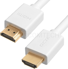 Кабель Greenconnect Кабель 0.5m v2.0 HDMI M/M белый, OD7.3mm, 28/28 AWG, позолоченные контакты, Ethernet 18.0 Гбит/с, 3D, 4K, тройной экран (GCR-HM761-0.5m)