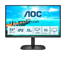 Монитор 23.8 AOC Value Line 24B2XDA/01 черный IPS LED 16:9 DVI HDMI M/M матовая 250cd 178гр/178гр 1920x1080 D-Sub FHD 2.7кг