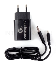 Адаптер питания Cablexpert MP3A-PC-36 USB 2 порта, 2.4A, черный + кабель 1м lightning