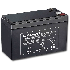 Батарея  CROWN CBT-12-7.2 (напряжение 12В, емкость 7.2 А/Ч, разм 151х65х100 мм, вес 2,1 кг, тип клеммы - F2, 5 лет)