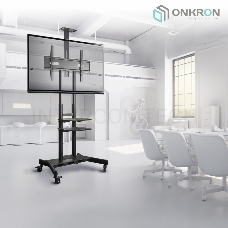 Стойка для телевизора с кронштейном ONKRON TS1881 50-86, мобильная, чёрная