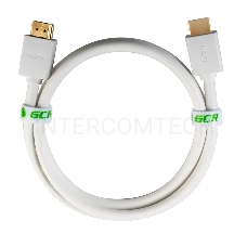 Кабель Greenconnect Кабель 0.5m v2.0 HDMI M/M белый, OD7.3mm, 28/28 AWG, позолоченные контакты, Ethernet 18.0 Гбит/с, 3D, 4K, тройной экран (GCR-HM761-0.5m)