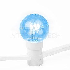 Гирлянда LED Galaxy Bulb String 10м, белый КАУЧУК, 30 ламп*6 LED СИНИЕ, влагостойкая IP65