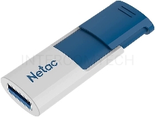 Флеш Диск Netac U182 Blue 64Gb <NT03U182N-064G-30BL>, USB3.0, сдвижной корпус, пластиковая бело-синяя