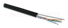Кабель информационный Hyperline UUTP4-C5E-S24-2SW-OUT-PE-BK-500 кат.5е U/UTP не экранированный 4X2X24AWG PE внешний 500м черный