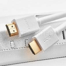 Кабель Greenconnect Кабель 0.5m v2.0 HDMI M/M белый, OD7.3mm, 28/28 AWG, позолоченные контакты, Ethernet 18.0 Гбит/с, 3D, 4K, тройной экран (GCR-HM761-0.5m)