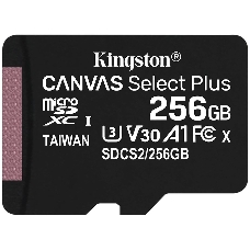 Флеш карта microSDHC 256GB microSDXC Class10 Kingston <SDCS2/256GBSP> UHS-I Canvas Select up to 100MB/s без адапт