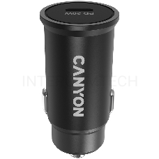 Автомобильный адаптер Canyon, PD 20W Pocket size car charger, input: DC12V-24V, output: PD20W, support iPhone12 PD fast charging, Compliant with CE RoHs , Size: 50.6*23.4*23.4, 18g, Black