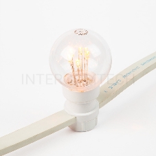 Гирлянда LED Galaxy Bulb String 10м, белый КАУЧУК, 30 ламп*6 LED ЖЕЛТЫЕ, влагостойкая IP65