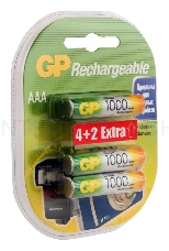 Аккумулятор GP Rechargeable 1000AAAHC4/2 AAA NiMH 1000mAh (6шт) блистер