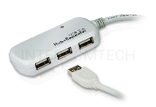 Удлинитель., 4 порта, USB 2.0, питание от шины, некаскадируемый 12 м USB 2.0  4-Port  Hub with Extension Cable 12m