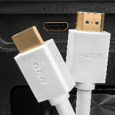 Кабель Greenconnect Кабель 0.5m v2.0 HDMI M/M белый, OD7.3mm, 28/28 AWG, позолоченные контакты, Ethernet 18.0 Гбит/с, 3D, 4K, тройной экран (GCR-HM761-0.5m)