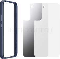 Чехол (клип-кейс) Samsung для Samsung Galaxy S22+ Frame Cover прозрачный/темно-синий (EF-MS906CNEGRU)