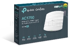 Потолочная гигабитная точка доступа TP-Link AC1750 Wireless MU-MIMO Gigabit Ceiling Mount Access Point, 450Mbps at 2.4GHz + 1300Mbps at 5GHz, 802.11a/b/g/n/ac wave 2, High Density, Seamless roaming 802.11k/v, Beamforming, Airtime Fairness, MU-MIMO, 802.3a