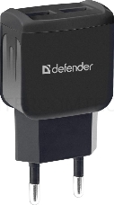 Сетевой адаптер Defender 2xUSB, 5V/2.1А, черный, пакет (EPA-13) (83840)
