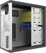 Корпус с блоком питания Foxline 450Вт. Сase Forza mATX, 450W, 2xUSB2.0, Black, w/o FAN, 12 cm fan PSU, power cord