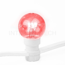 Гирлянда LED Galaxy Bulb String 10м, белый КАУЧУК, 25 ламп*6 LED КРАСНЫЕ, влагостойкая IP65