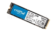 Накопитель SSDCrucial P2 SSD 500GB, M.2 (2280), PCIe Gen 3.0, NVMe, R2300/W940, 150 TBW