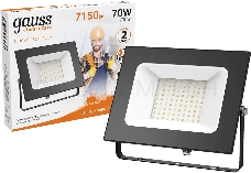 Прожектор светодиодный GAUSS 613527170  LED 70W 4450lm IP65 3000К черный 1/24