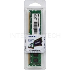 Память Patriot SL 4Gb DDR3 1333MHz DIMM PSD34G133381 RTL 1*4GB PC3-10600 CL9 240-pin 1.5В
