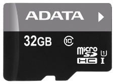 Флеш карта microSDHC 32GB ADATA  UHS-1 CL10 (AUSDH32GUICL10-RA1) + SD adaptor