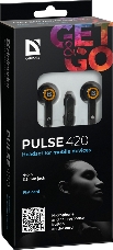 Наушники Defender Pulse 420 черный + оранжевый, вставки 63420