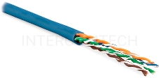 Кабель витая пара, неэкранированная U/UTP, 5e, 4 пары (24 AWG), многожильный (patсh) Hyperline UUTP4-C5E-P24-IN-LSZH-BL-100 (100 м)
