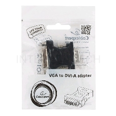 Переходник Cablexpert VGA-DVI, 15M/25F, черный, пакет (A-VGAM-DVIF-01)