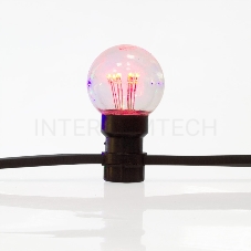 Гирлянда LED Galaxy Bulb String 10м, черный КАУЧУК, 30 ламп*6 LED МУЛЬТИ, влагостойкая IP65