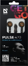 Наушники Defender Pulse 420 черный + оранжевый, вставки 63420