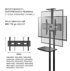 Мобильная стойка ONKRON TS1551 BLACK