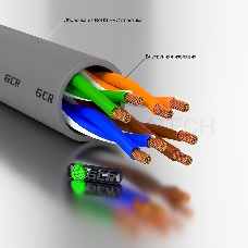 Патч-корд GCR прямой 14.0m UTP кат.5e, серый, позолоченные контакты, 24 AWG, литой, ethernet high speed 1 Гбит/с, RJ45, T568B, GCR-51517