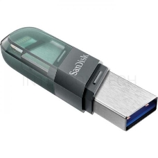 Флеш Диск Sandisk 128Gb iXpand Flip SDIX90N-128G-GN6NE USB3.1 зеленый/серебристый