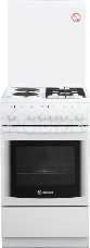Плита Комбинированная De Luxe 506022.05гэ(кр) ЧР-030 белый (стеклянная крышка) реш.чугун