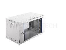 Шкаф телеком. настенный разборный 6U (600х350) дверь стекло,цвет черный (ШРН-Э-6.350-9005) (1 коробка)
